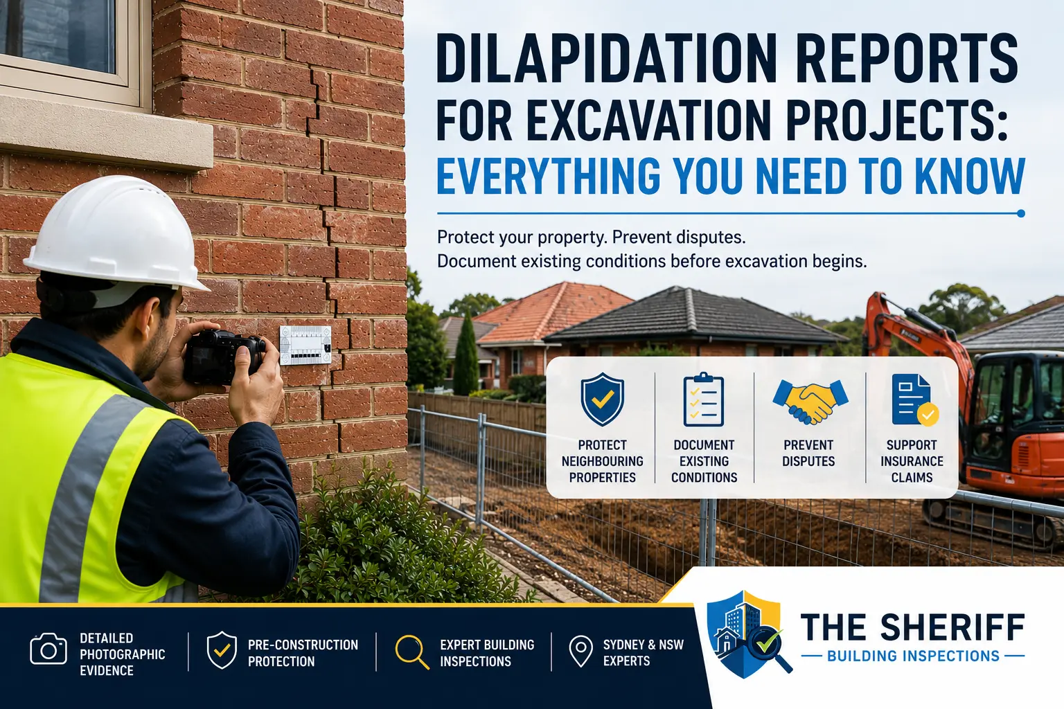 Dilapidation report page showing indexed photographs of pre-existing defects