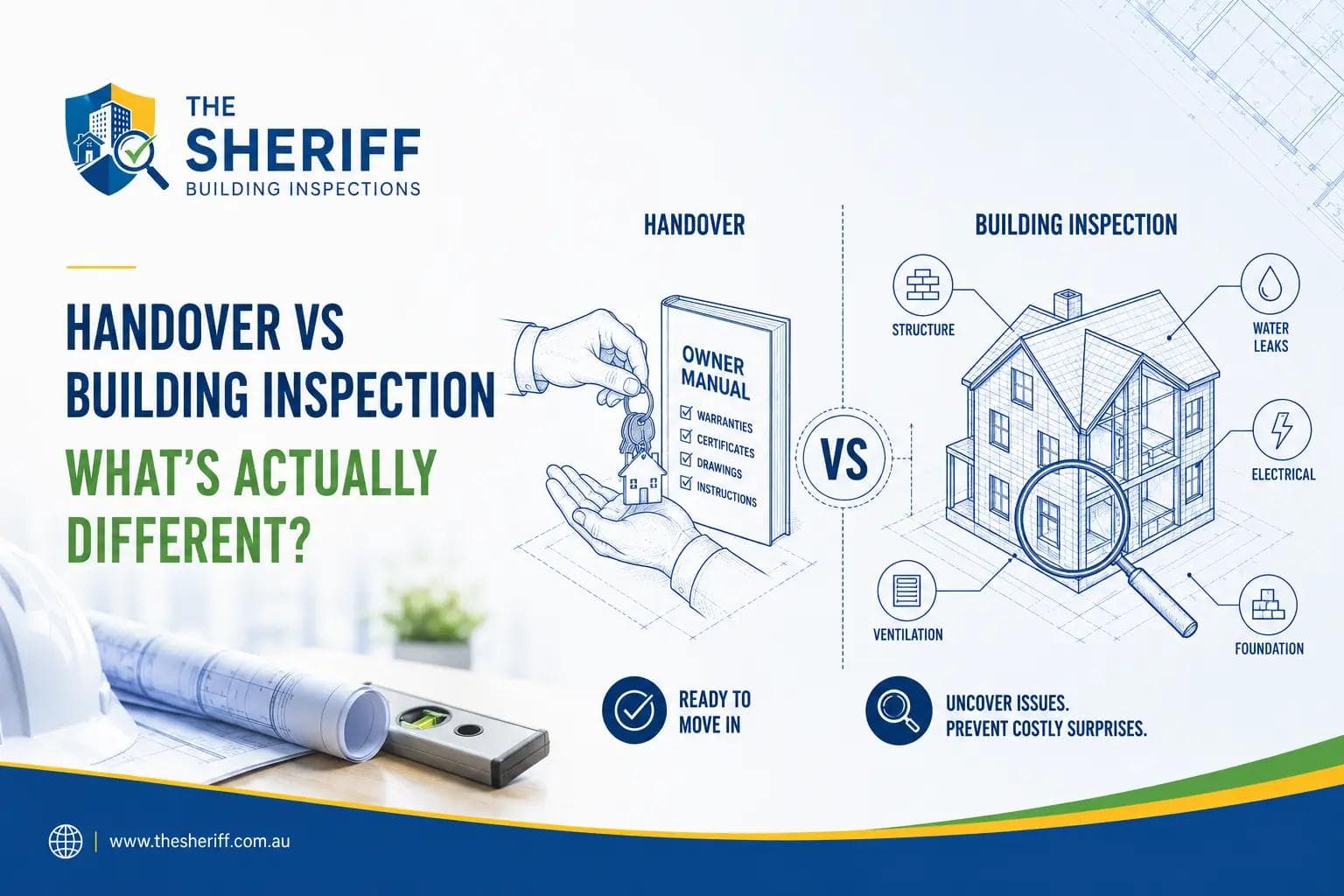 Handover vs building inspection: what's actually different
