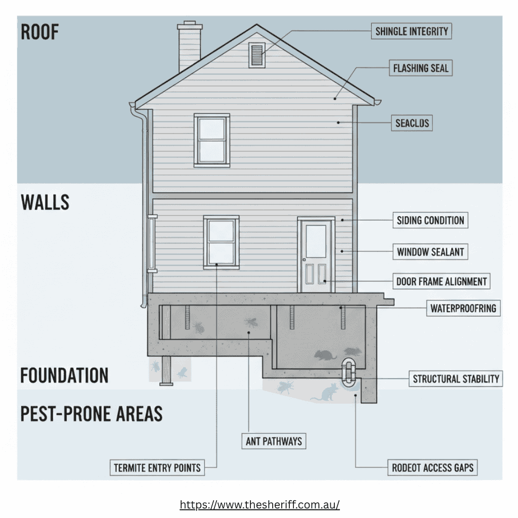 building and pest house inspection diagram